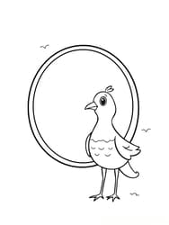 Quail Nestled Near Letter Q coloring preview